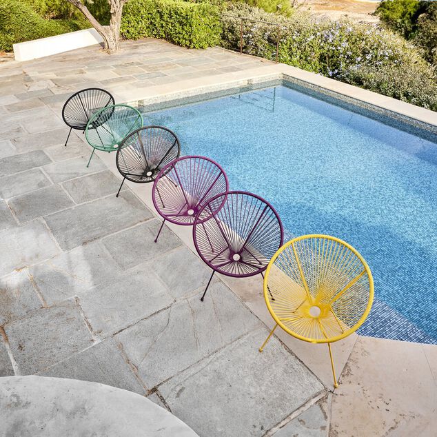 Fauteuil de jardin Urban filaire bleu 85xH83x72cm