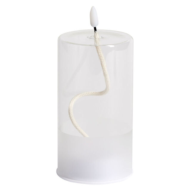 Bougie en verre &agrave; LED &Oslash;8xH15cm