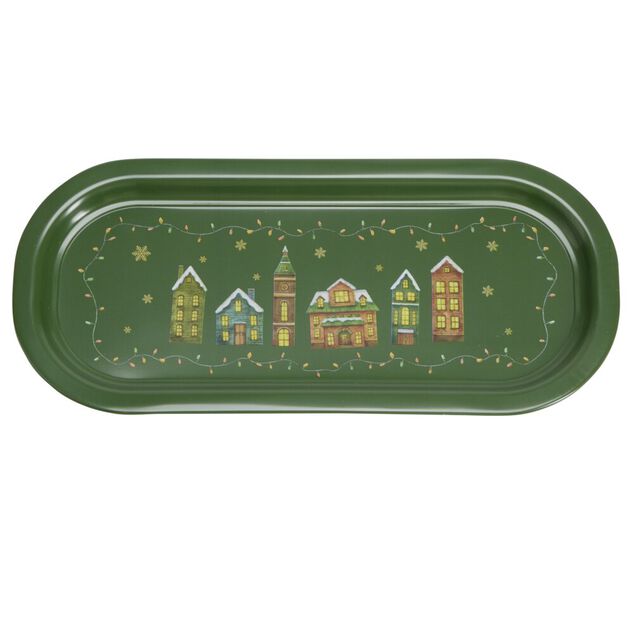 Plateau métal Wonderful vert 15x35cm