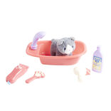 Peluche animal avec baignoire et accessoires