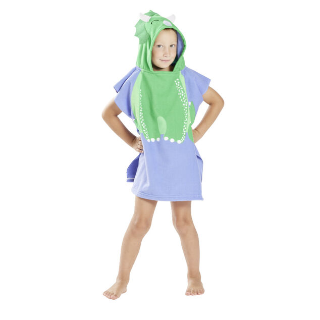 Poncho de plage enfant dinosaure TU 55x110cm