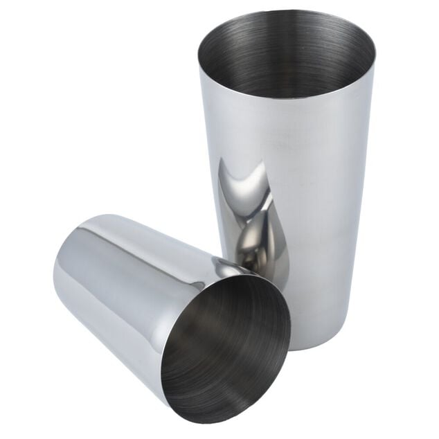 Shaker &agrave; cocktail 2 gobelets acier gris &Oslash;10xH18cm