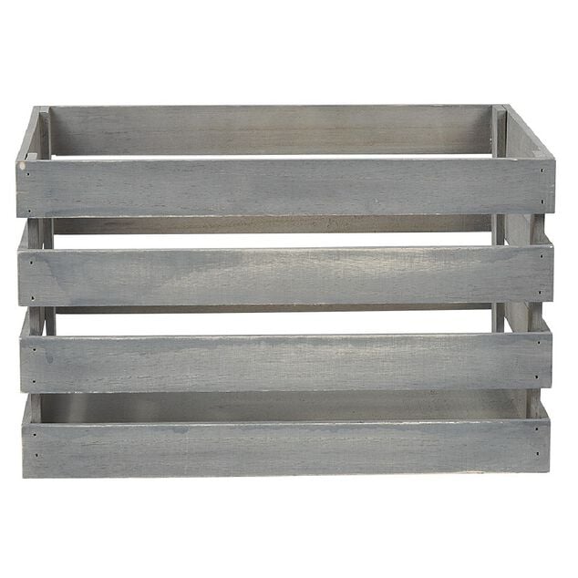 Caisse de rangement en bois gris