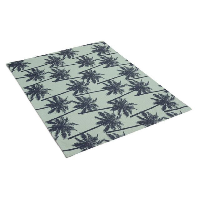 Tapis de jardin Bahamas antid&eacute;rapant motif palmier vert pastel et noir