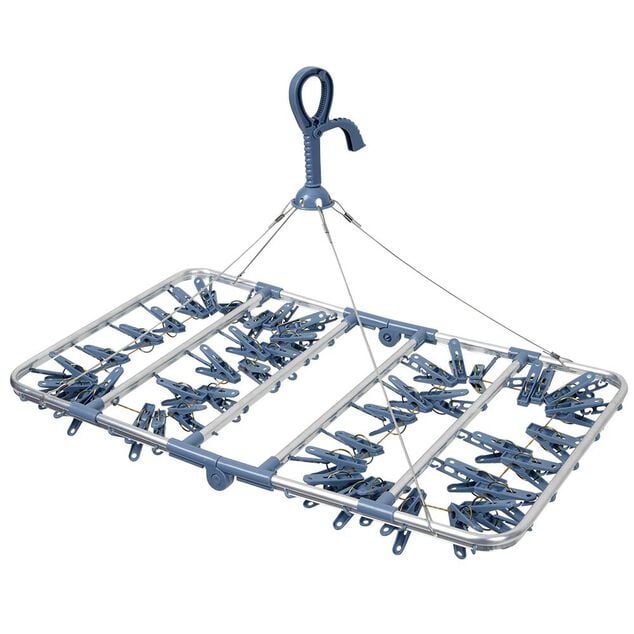 &Eacute;tendoir s&eacute;choir &agrave; linge aluminium noir 46 pinces