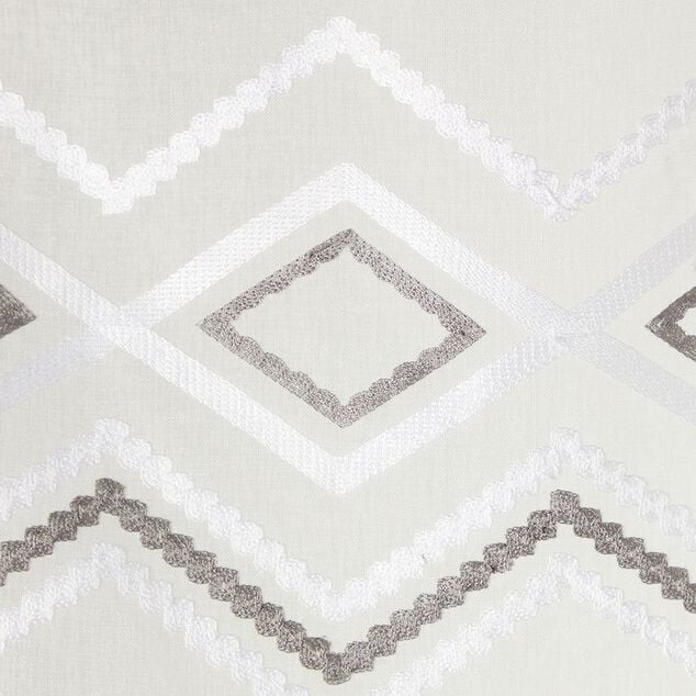 Vitrage &agrave; pattes blanc brod&eacute; 60x120 cm X2