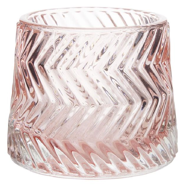 Photophore en verre strie diagonale