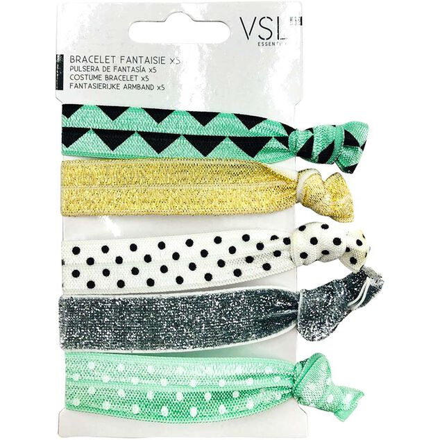 Bracelet tissu fantaisie x5