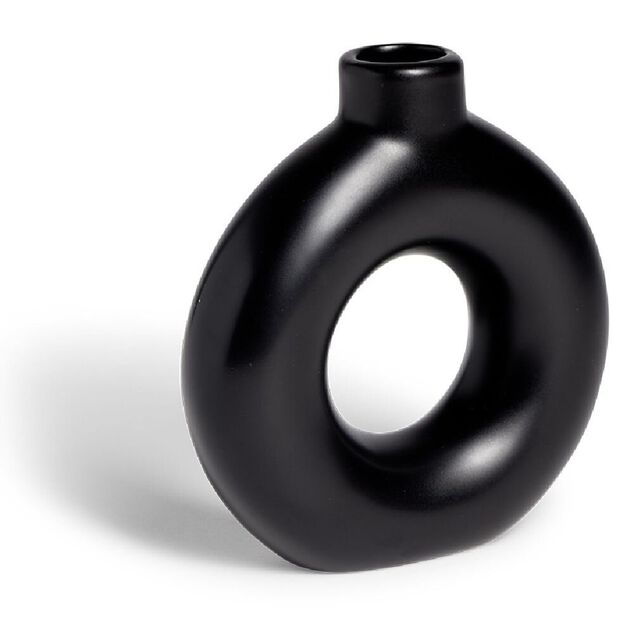 Vase c&eacute;ramique noir H15cm