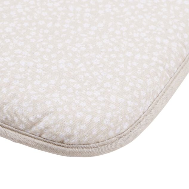 Galette de chaise carr&eacute;e &agrave; nouettes motifs feuillage 36x38cm (2 mod&egrave;les vert ou beige)