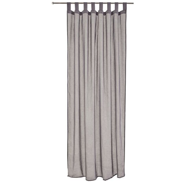 Voilage &agrave; oeillets gris fonc&eacute; 140x240cm