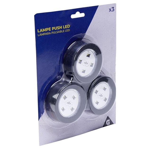 Spot lampe push 4 LED x3