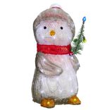 D&eacute;coration de No&euml;l ext&eacute;rieure lumineuse pingouin LED blanc froid 20x20xH43cm