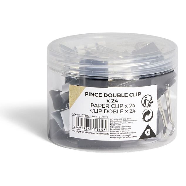 Pince double clip x24 m&eacute;tal