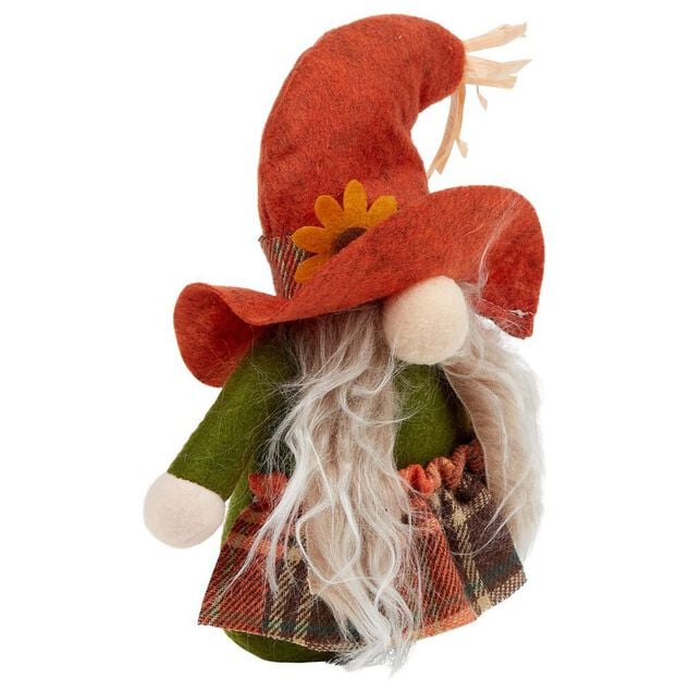 Gnome d'automne d&eacute;co 14xH19x6cm