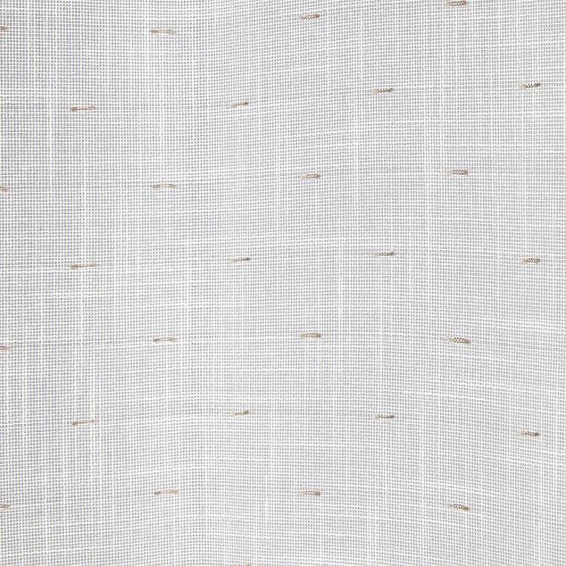 Voilage &agrave; oeillets blanc petits motifs arrondis marron taupe