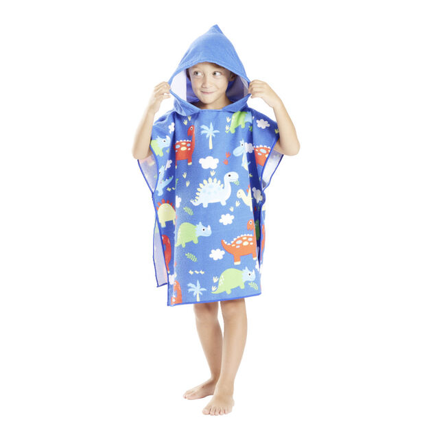 Poncho sortie de plage enfant avec capuche motif poulpe 60x60xH120cm