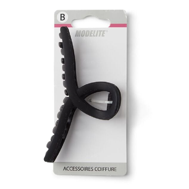 Pince cheveux noir mat effet nou&eacute; L11cm
