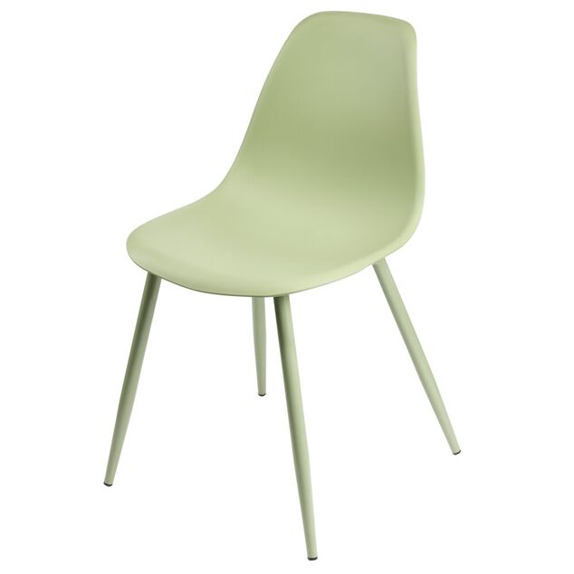 Chaise First m&eacute;tal et plastique vert 42,5xP50xH78,5cm
