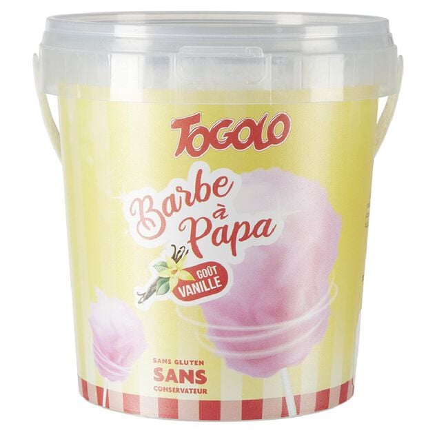 Seau barbe à papa Togolo goût vanille 50g