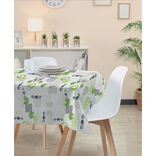 Nappe rectangulaire toile cir&eacute;e motifs galets