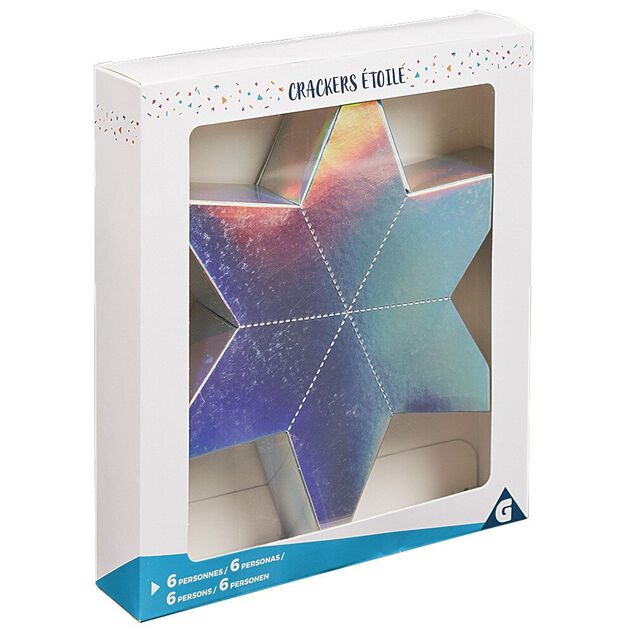 Crackers forme étoile argentée x6