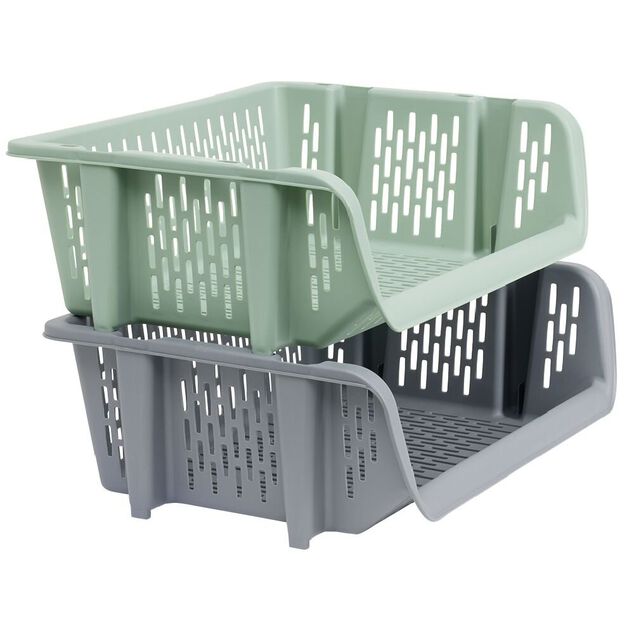 Bac superposable large en plastique 39x30,5xH13cm
