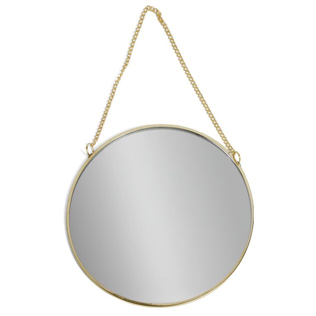 Miroir à suspendre rond avec contour métal (3 modèles)