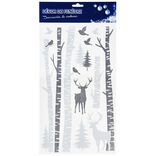 Sticker pour fenêtre glitter pour Noël bleu ciel (3 modèles)