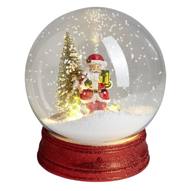 Boule à neige animée lumineuse musicale rouge Ø21cm