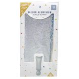 Ballon symbole ! point d'exclamation aluminium H36cm (2 modèles argenté ou doré)