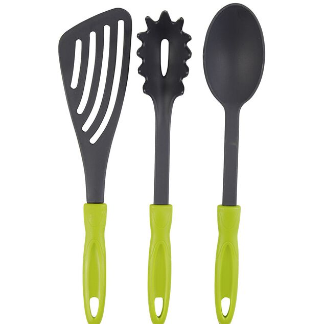 Set de 3 ustensiles de cuisine polyamide polypropyl&egrave;ne L. 32 cm