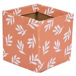 Cache-pot carr&eacute; en carton motif v&eacute;g&eacute;tal