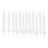 Bougie d'anniversaire blanc avec support x 12