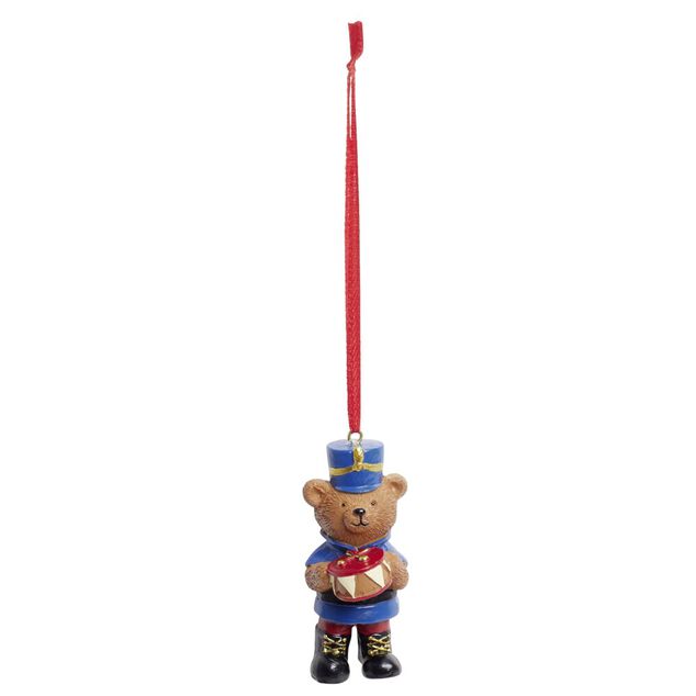D&eacute;coration de No&euml;l ourson &agrave; suspendre polyr&eacute;sine H7cm (3 mod&egrave;les)