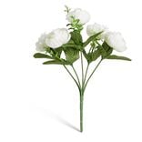 Bouquet fleurs artificielles renoncules blancs 5 t&ecirc;tes H23,5cm