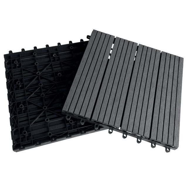Dalle de jardin clipsable noir x4