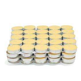 Lot 100 Bougies Chauffe-Plat Citronnelle Jaunes – 8 Heures, Parfumées Anti-Moustiques, Idéales Extérieur, Balcon, Camping & Pique-Nique