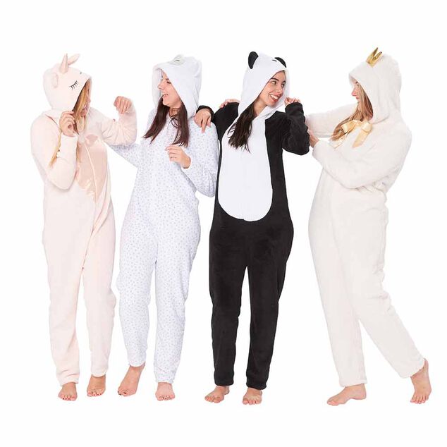 Pyjama combinaison princesse blanc dor&eacute; femme Taille S