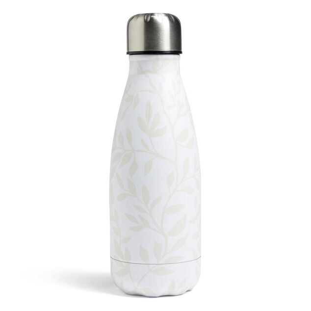 Bouteille isotherme blanc motif feuillage 350ml