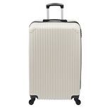 Valise rigide 80L trolley 4 roulettes plastique ABS beige 45x28xH70,5cm