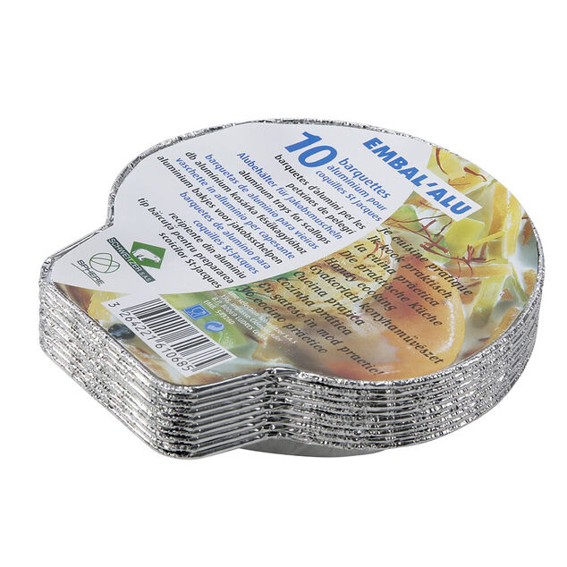 Barquettes coquilles St Jacques aluminium x10