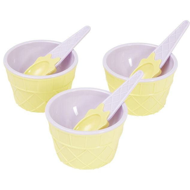 Kit &agrave; glace bol et cuill&egrave;re x3