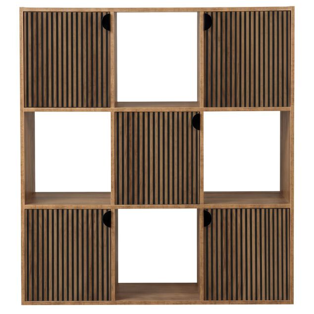 &Eacute;tag&egrave;re Adam 9 cases 5 portes en bois brun L90xP29,5xH90cm