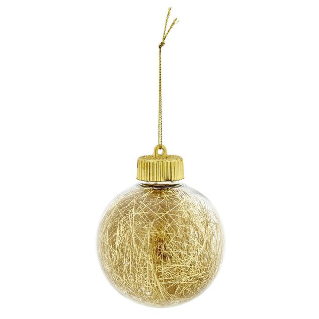 Boule de No&euml;l garnie de cheveux d'ange (4 mod&egrave;les)