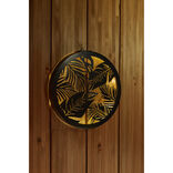 Panneau d&eacute;coratif solaire 25LED rond en fer noir &Oslash;40cm