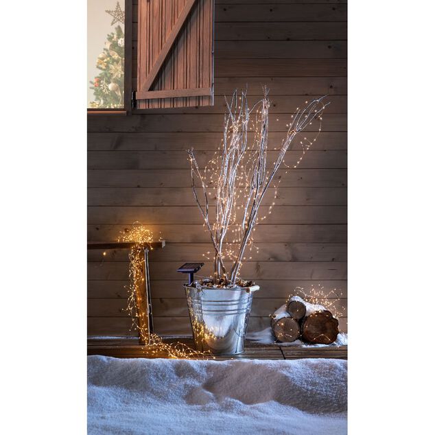 Guirlande lumineuse solaire 400 microled blanc chaud 20 m