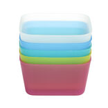 Pani&egrave;re de rangement x5 plastique multicolore 8,6x8,6xH4,5cm
