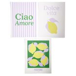 Affiche papier violet jaune et vert 30x40cm