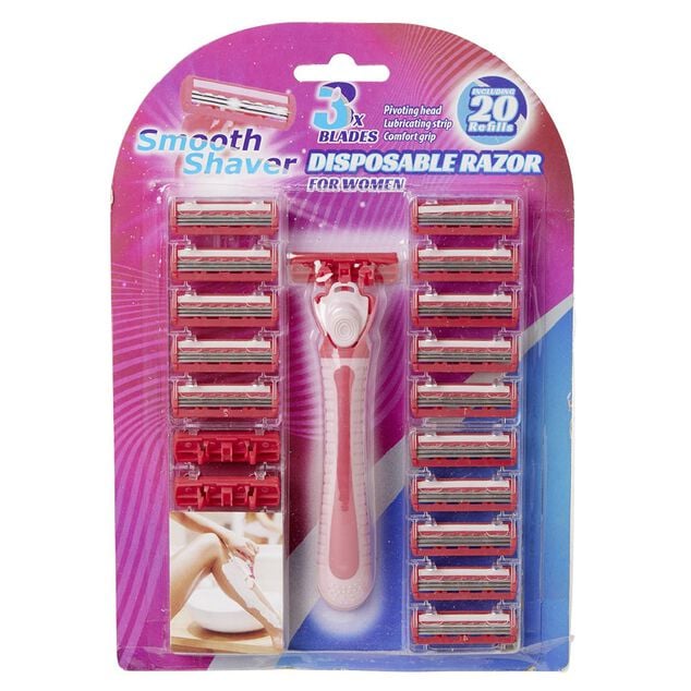 Rasoir femme avec 20 recharges 3 lames